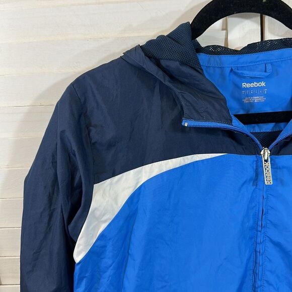 Reebok Track Windbreaker Large Lightweight Jacket Lined - Picture 3 of 14
